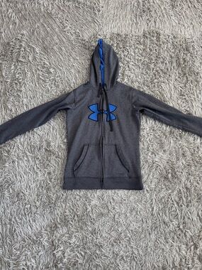 Under Armour Grey & Blue Full Zip Sweatshirt